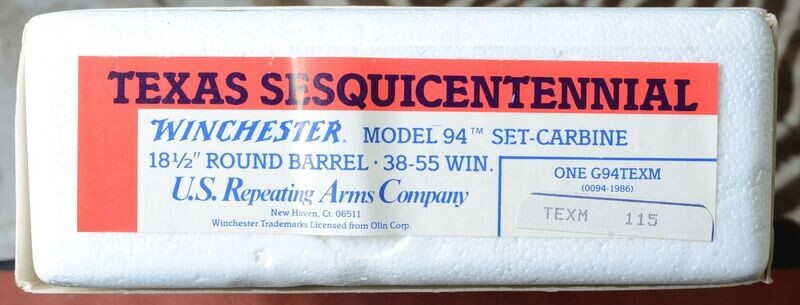 Original Rifle Box	Mod 94 - Carbine  38-55 Texas Sesquicentennial 1985 - 150000 pr + outer box