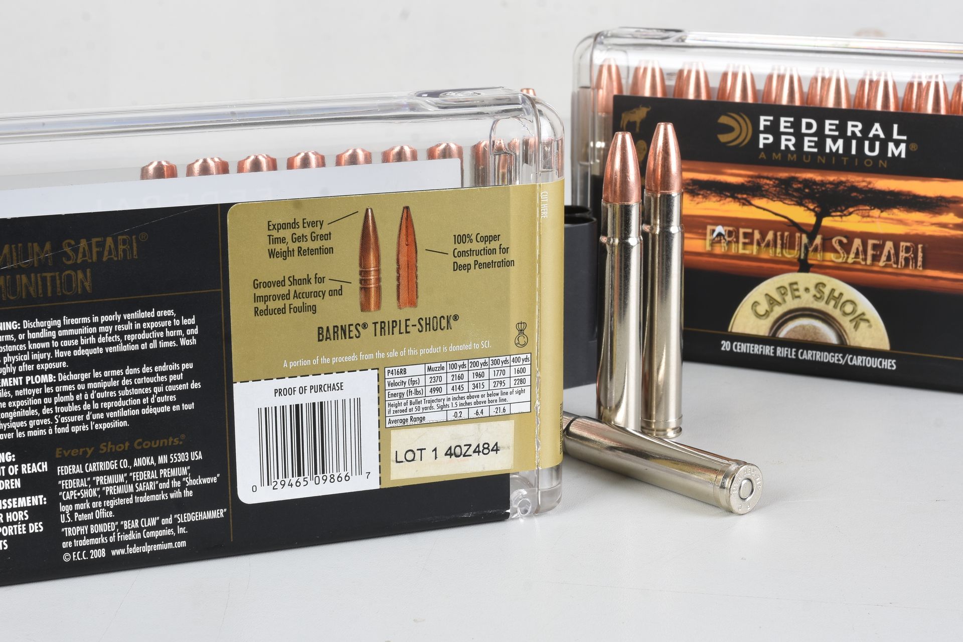 FEDERAL PREMIUM SAFARI 416 REM MAG 400GR BARNES TRIPME SHOCK 20rd box