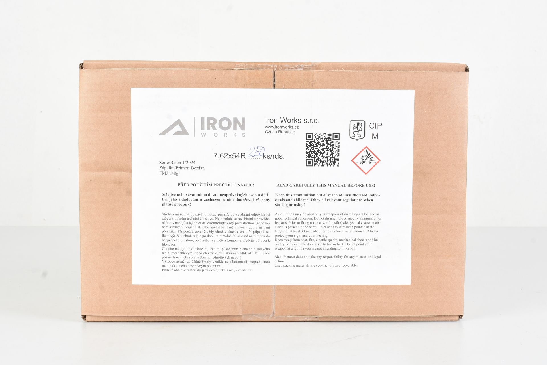 IRW 7.62X54R - SURPLUS -  148 GR FMJ / BERDAN / STEEL CASE COR. CIP 250/BOX