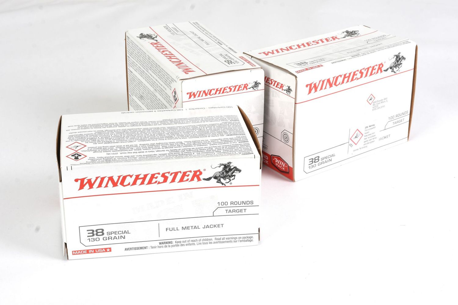 WINCHESTER USA	38SPL	130	 FMJ	100 RD BOX