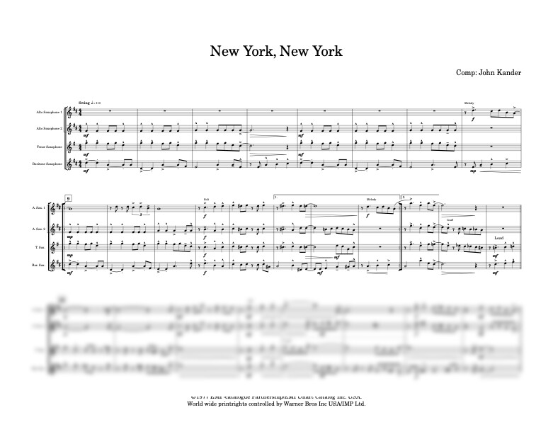 New York, New York · Saxophone Quartet