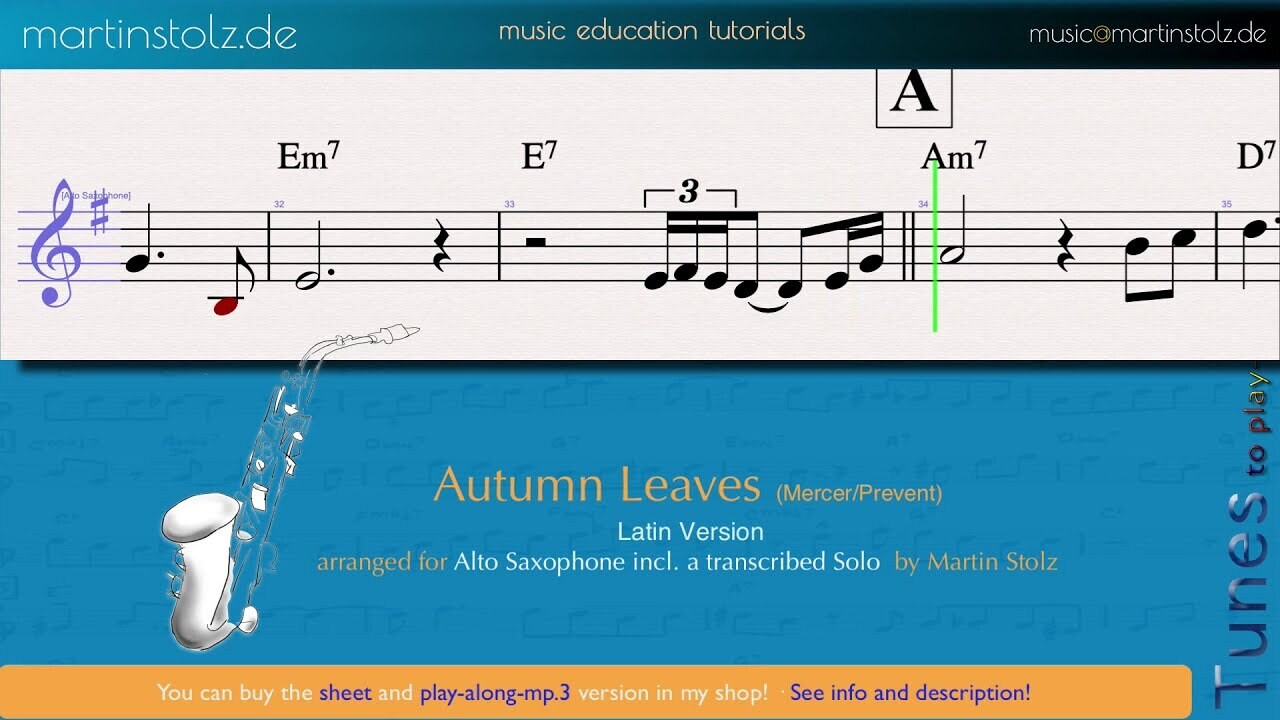"Autumn Leaves" - Alto Saxophone · Duo and Band Version