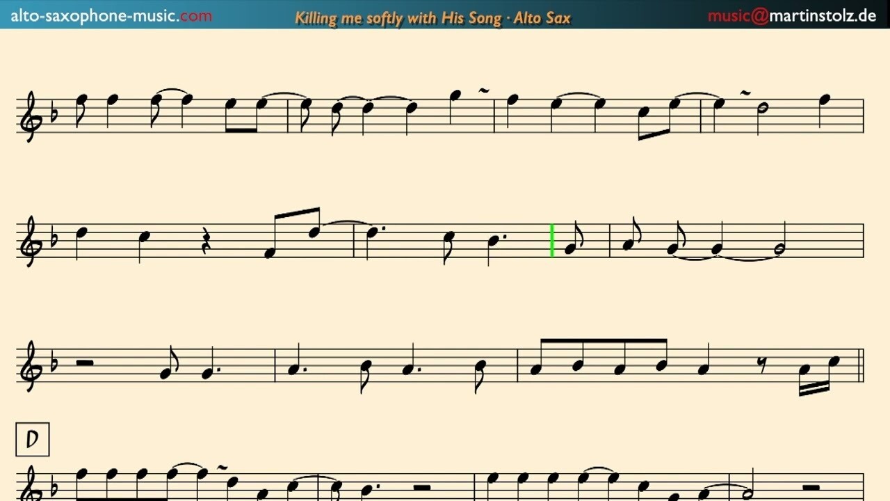 "Killing me Softly with His Song" - Alto Saxophone · Duo and Band Version