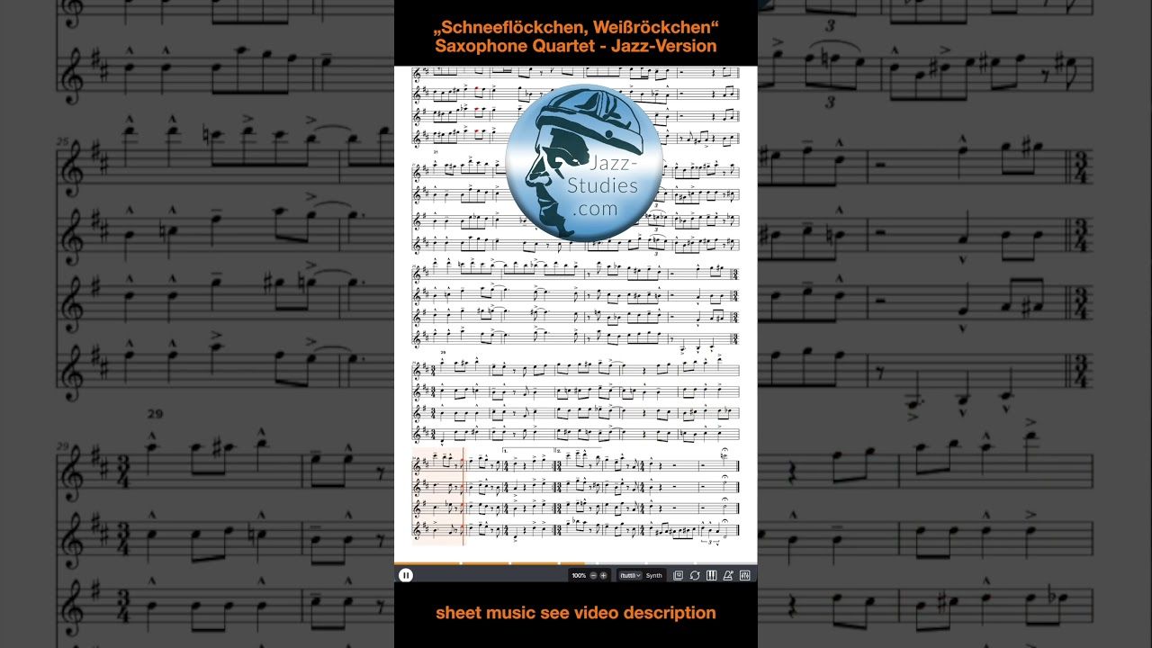 Schneeglöckchen, Weißröckchen Saxophone Quartet (Jazz Version)