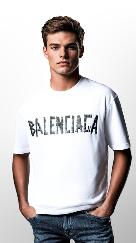 Balenciaga Logo Print Cotton T shirt