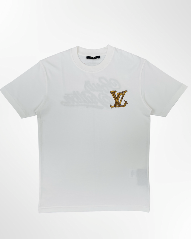 Louis Vuitton Logo Embroidered Crew Neck T shirt