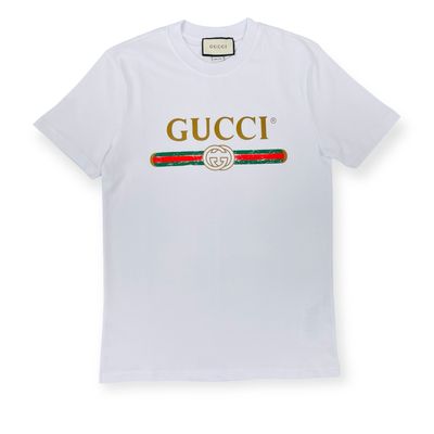 Gucci Logo Print Cotton T shirt