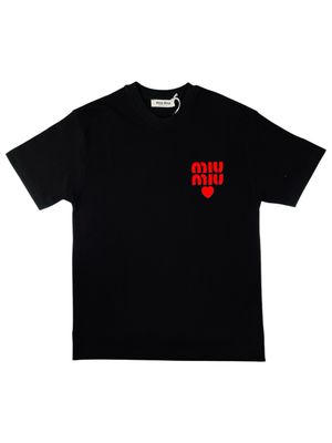 Miu Miu Cotton Logo Embroidered T shirt