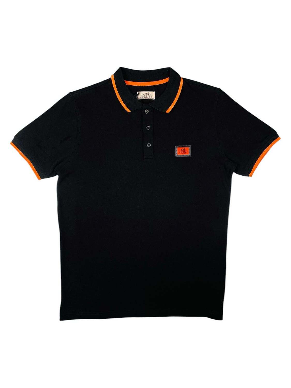 Hermes Logo Patch Cotton Polo Shirt
