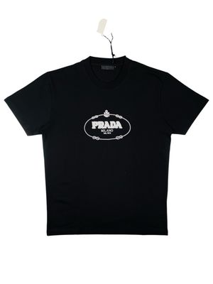 Prada Crew Neck Logo Embossed T shirt