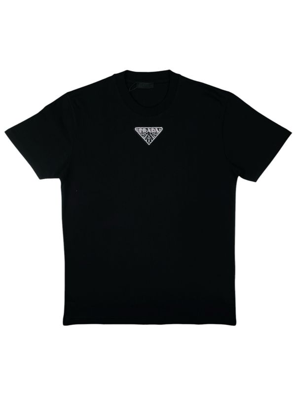 Prada Logo Patch Cotton T shirt