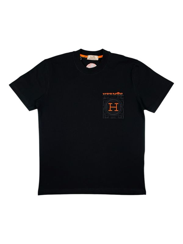 Hermes Logo Embroidered T shirt