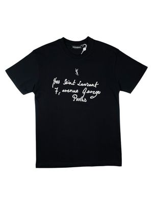 Saint Laurent Logo Embroidered T shirt