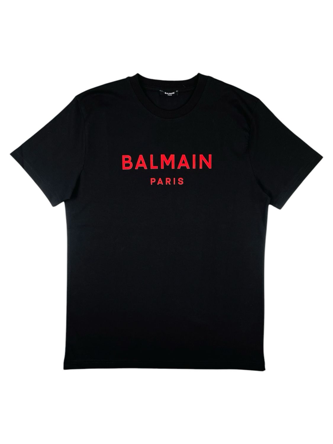 Balmain Cotton Red Logo T shirt