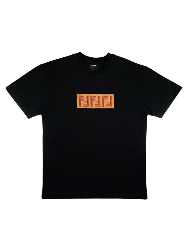 Fendi FF Logo Embroidered Jersey T shirt