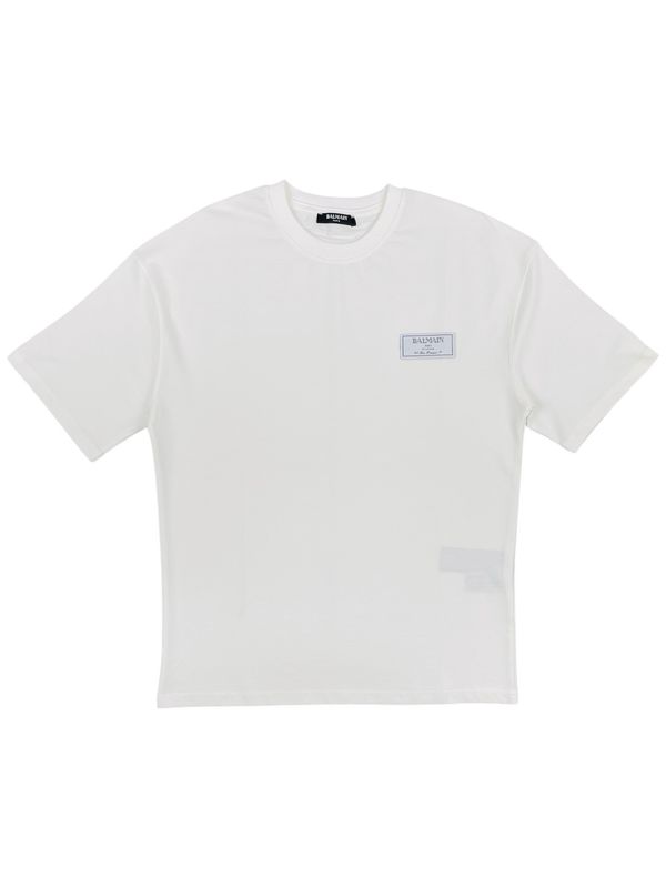 Balmain Logo Patch Crew Neck Men’s T shirt