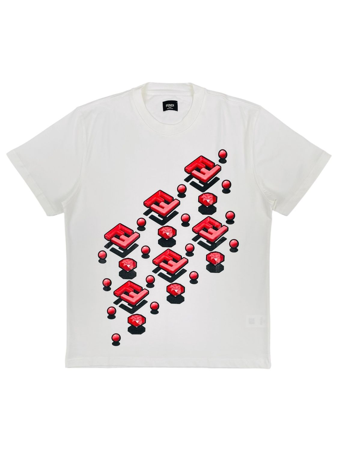 Fendi Logo Print FF Jersey T shirt