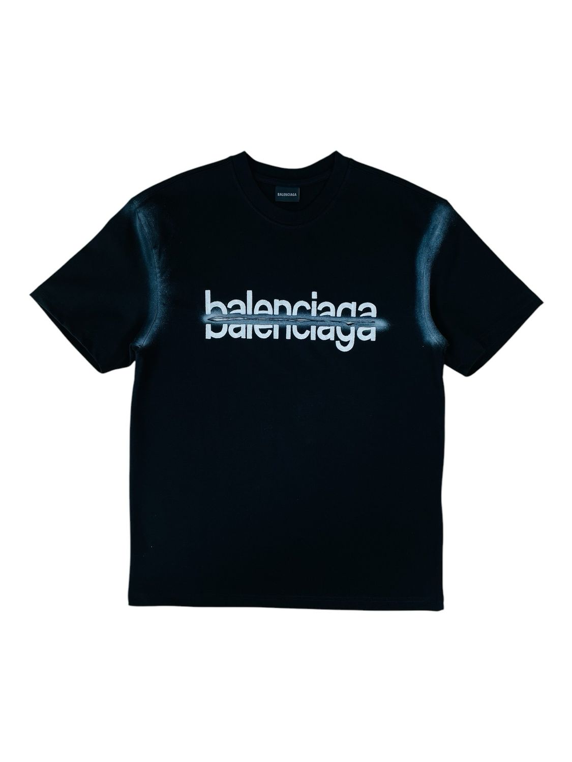 Balenciaga Logo Embroidered Crew Neck T shirt
