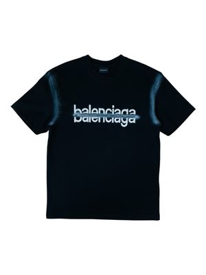 Balenciaga Logo Embroidered Crew Neck T shirt