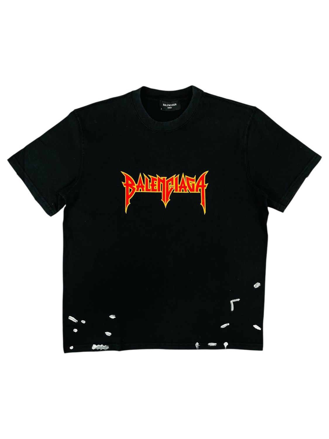Balenciaga Metal Logo Print Cotton T shirt