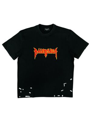 Balenciaga Metal Logo Print Cotton T shirt