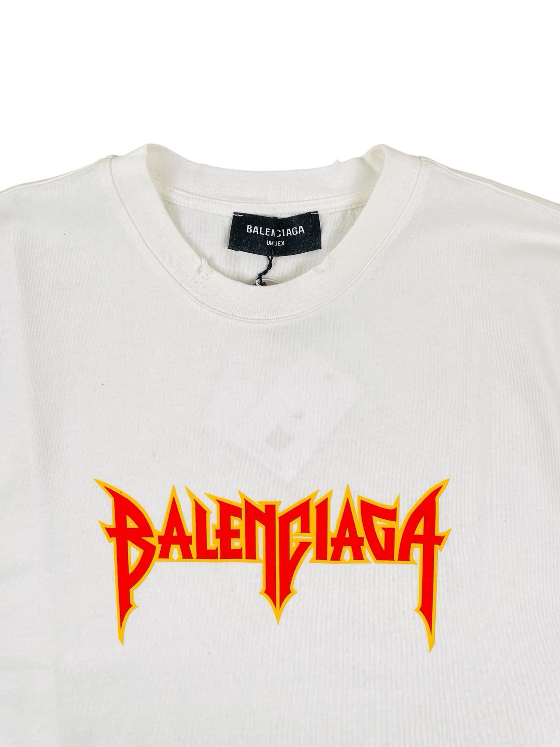 Balenciaga Metal Logo Print Cotton T shirt
