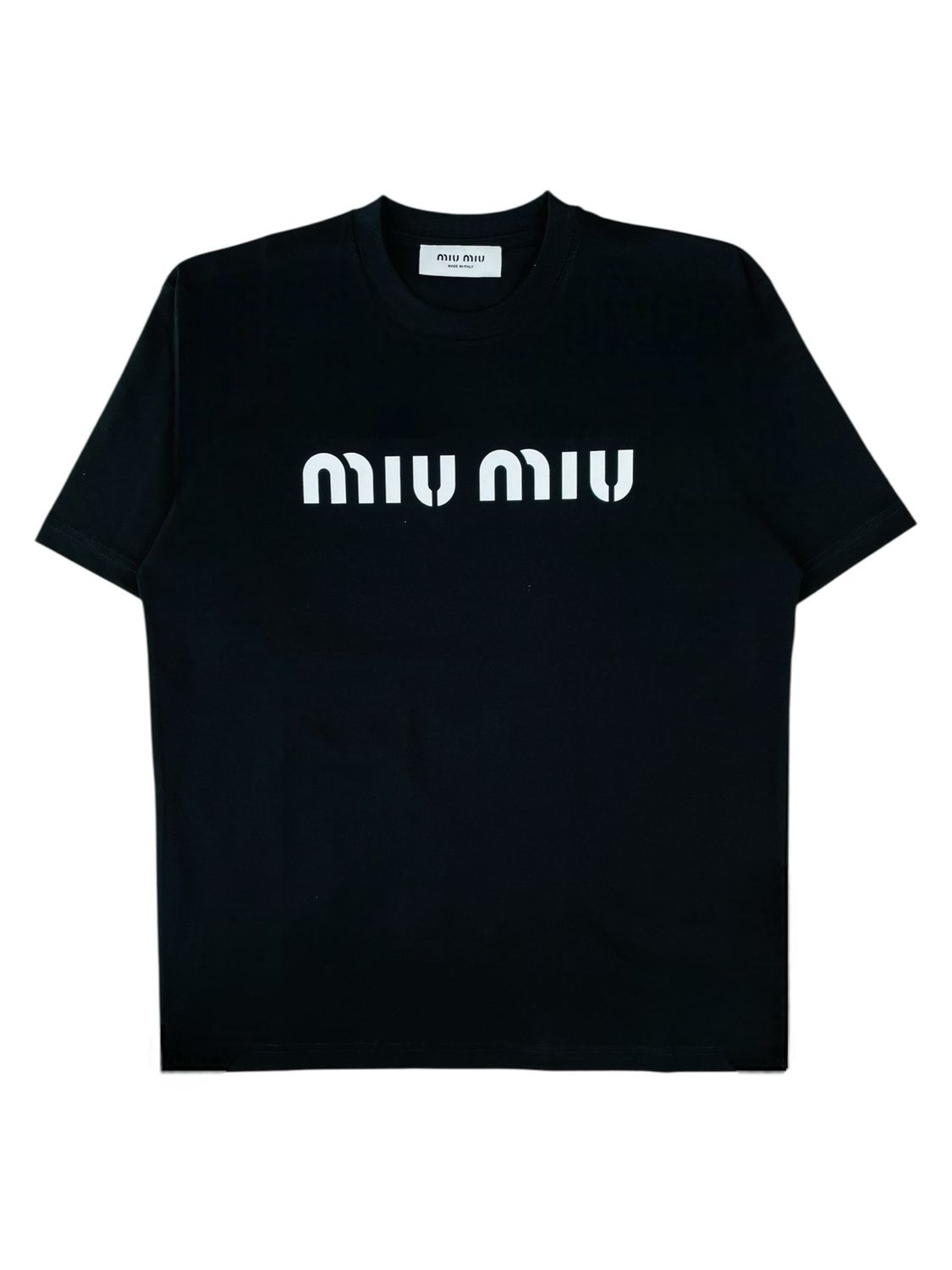 Miu Miu Cotton Black Logo Print T shirt