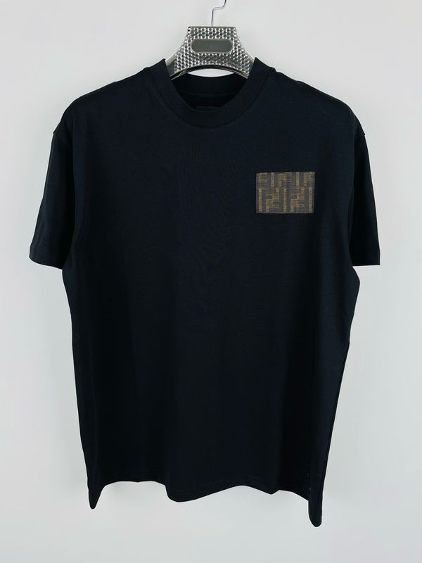 Fendi Logo Patch Crew Neck T shirt