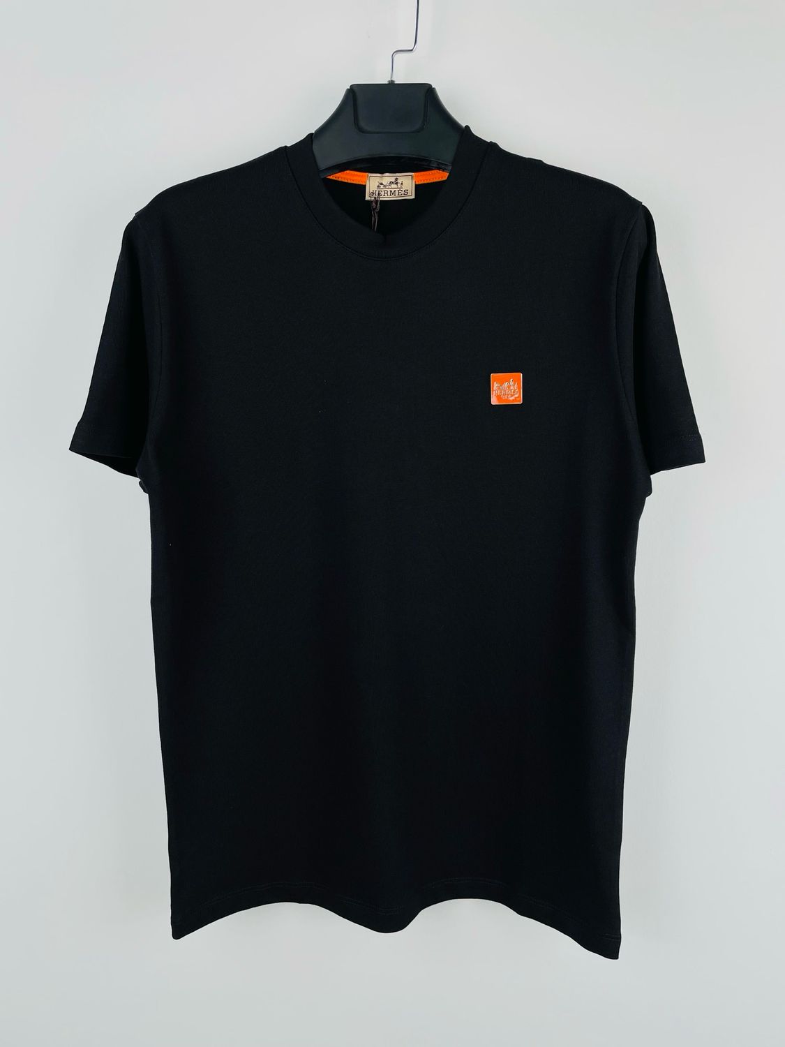 Hermes Cotton Logo Patch Crew Neck T shirt