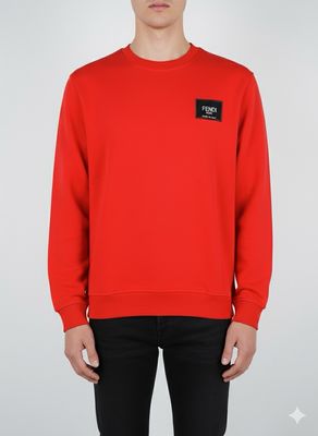 Fendi Logo Patch Red Sweatshirt