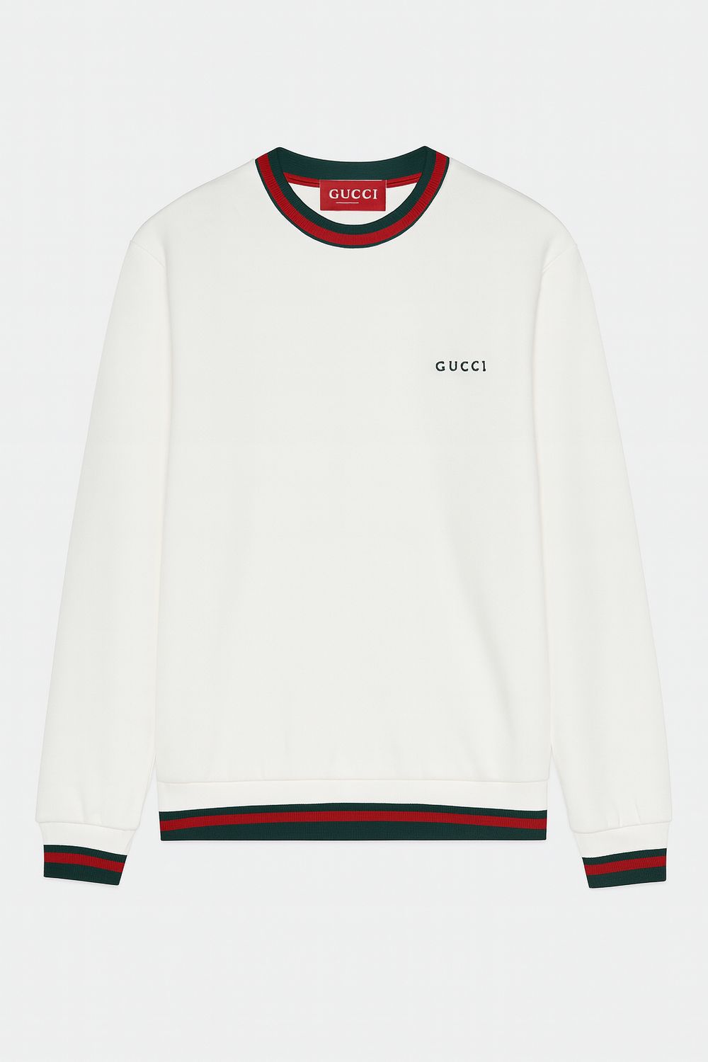 Gucci Logo Embroidered White Sweater