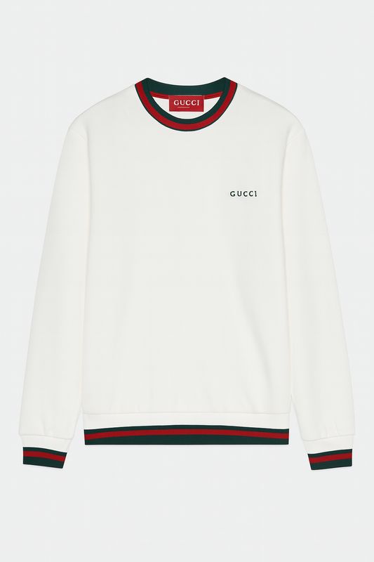 Gucci Logo Embroidered White Sweater