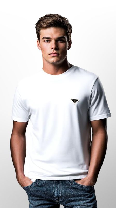 Prada Crew Neck Cotton T shirt