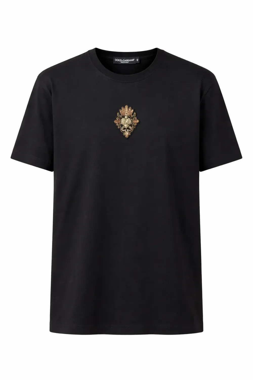 dolce gabbana gold emblem black designer t shirt for men luxury italian fashion