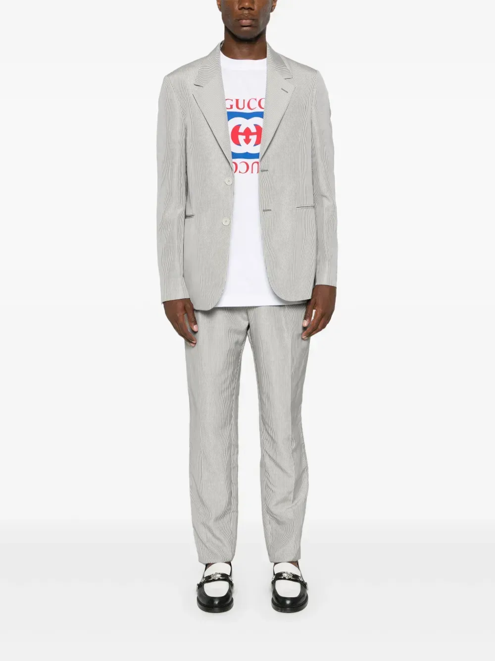 Gucci White Logo T Shirt Mens Designer Cotton Crew Neck