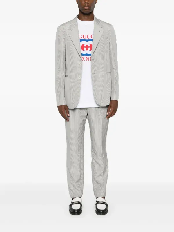 Gucci White Logo T Shirt Mens Designer Cotton Crew Neck