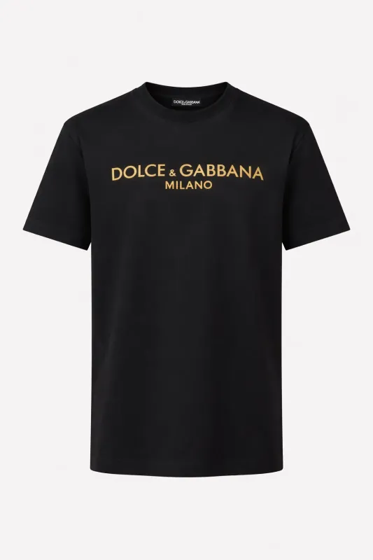 luxury men's t shirts black dolce gabbana milano logo designer tee premium fashion