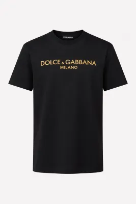 luxury men's t shirts black dolce gabbana milano logo designer tee premium fashion