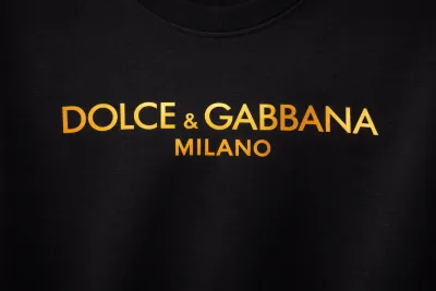 designer logo t shirt dolce gabbana milano gold logo detail luxury mens fashion