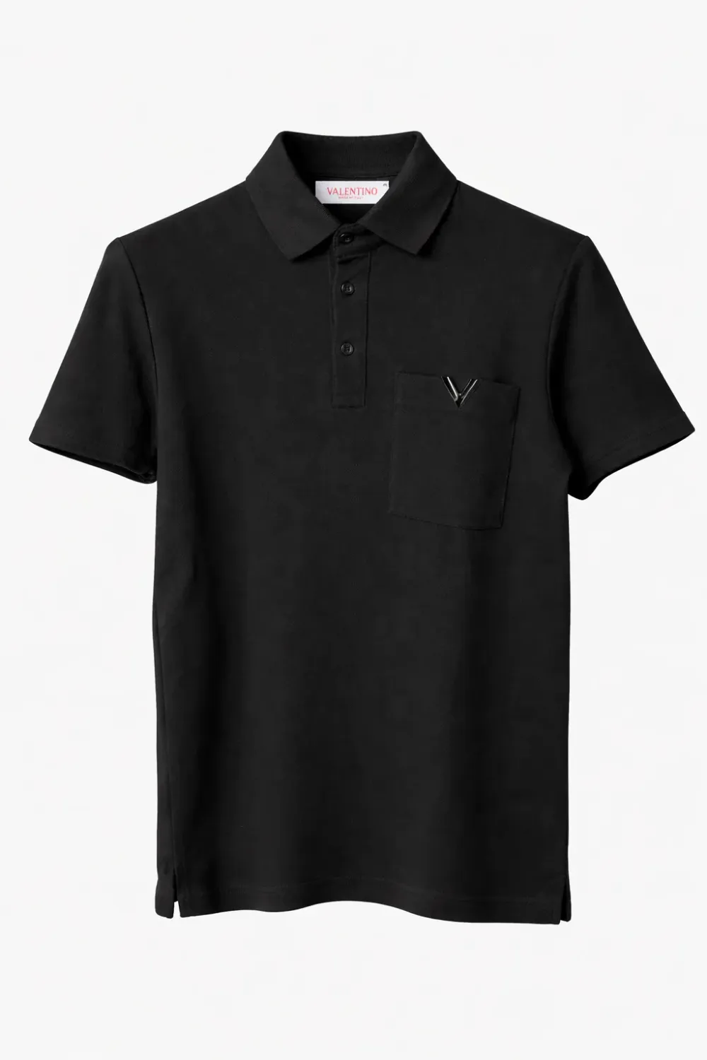 Valentino black polo shirt men front catalog studio product image