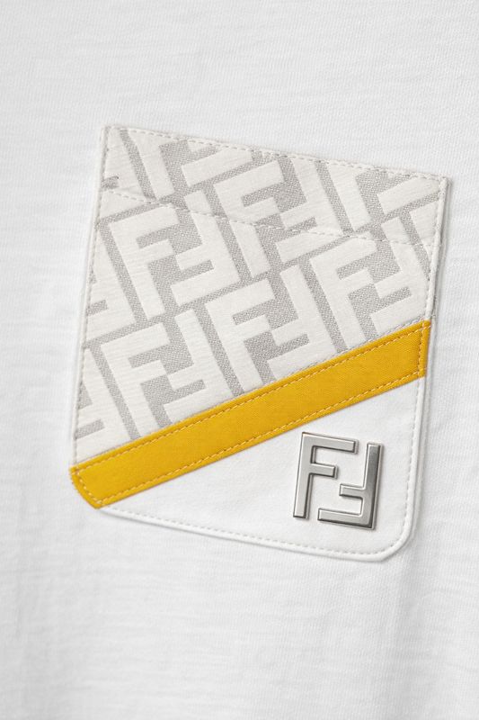 Fendi FF logo t shirts pocket close up designer t shirts men premium detail