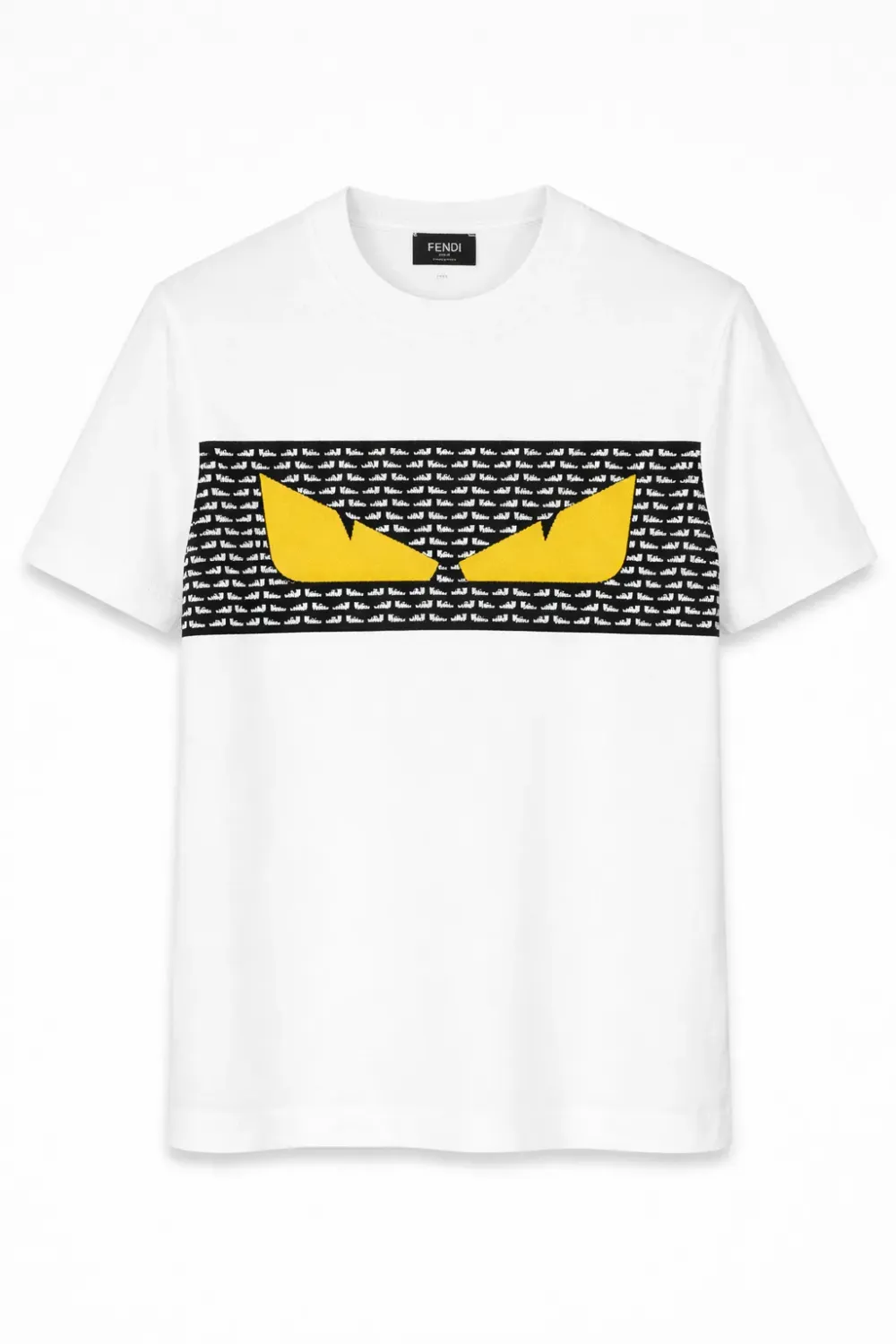 Fendi white eyes logo knitwear t shirt mens designer short sleeve luxury style