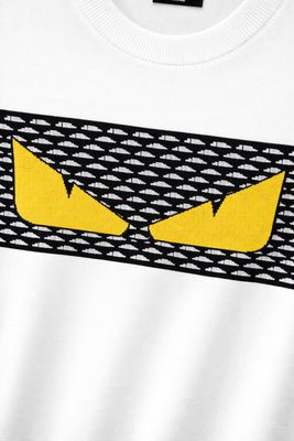 Fendi eyes logo knitwear t shirt close up mens designer luxury streetwear detail