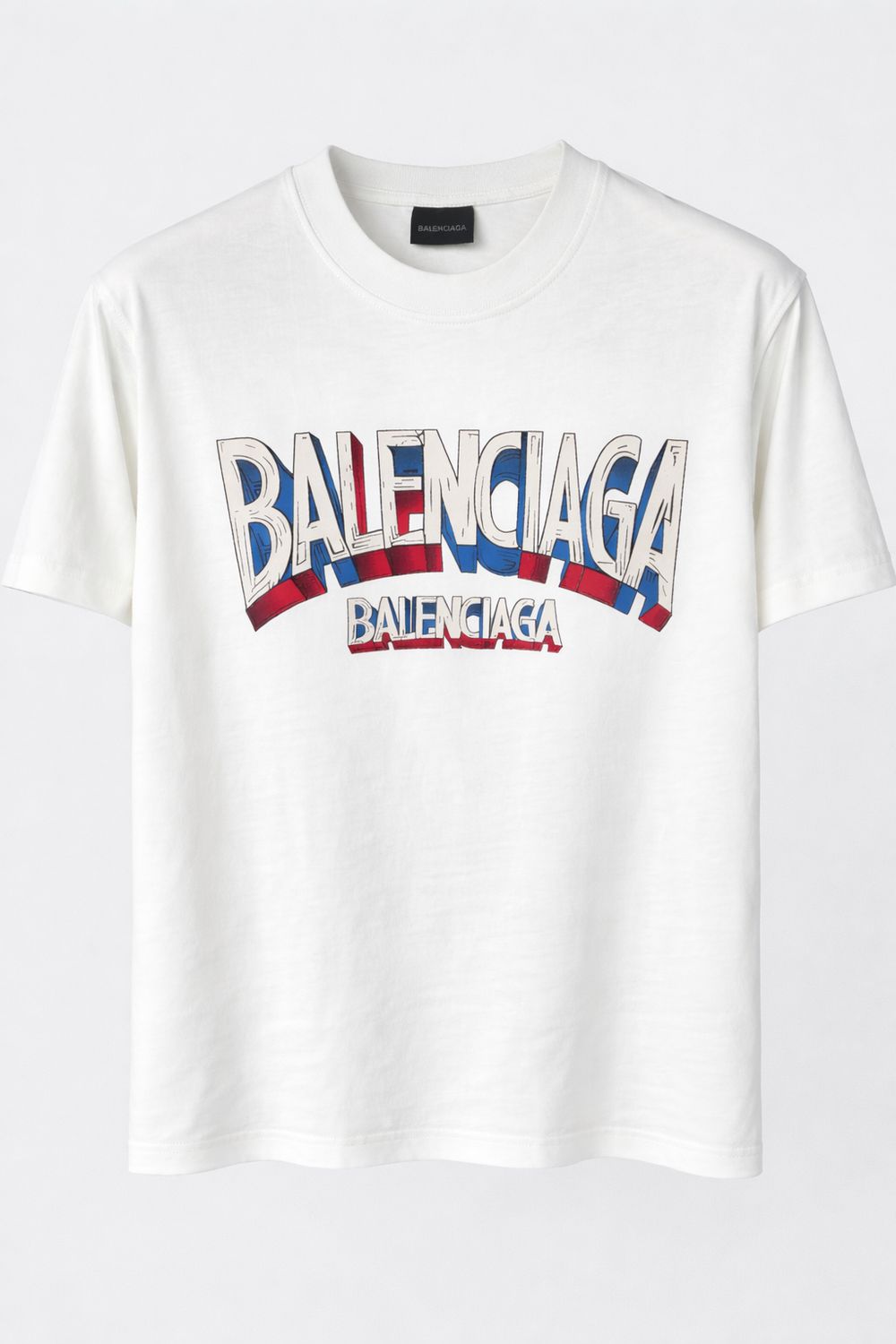 Balenciaga white men's t-shirt with logo print front view