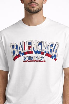 Balenciaga logo print  white t-shirt, designer tee shirts men,luxury tees men