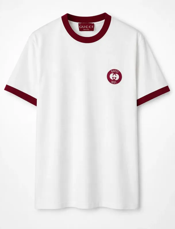 Gucci minimal logo white tee men front catalog product image clean studio view