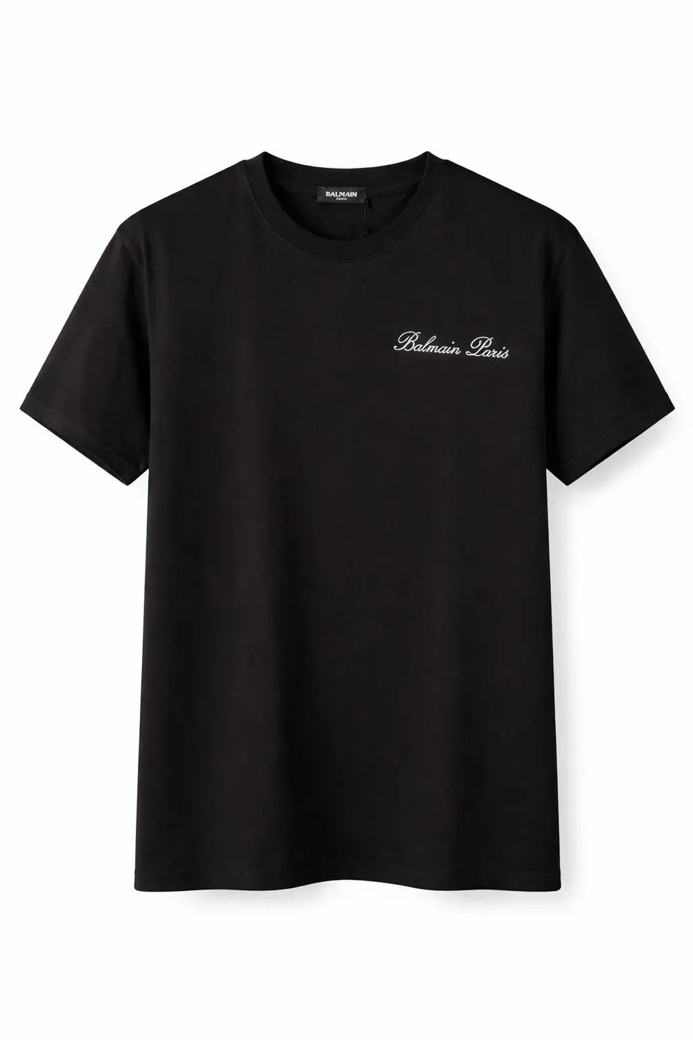Balmain embroidered logo t shirt black minimal logo tee mens luxury cotton designer