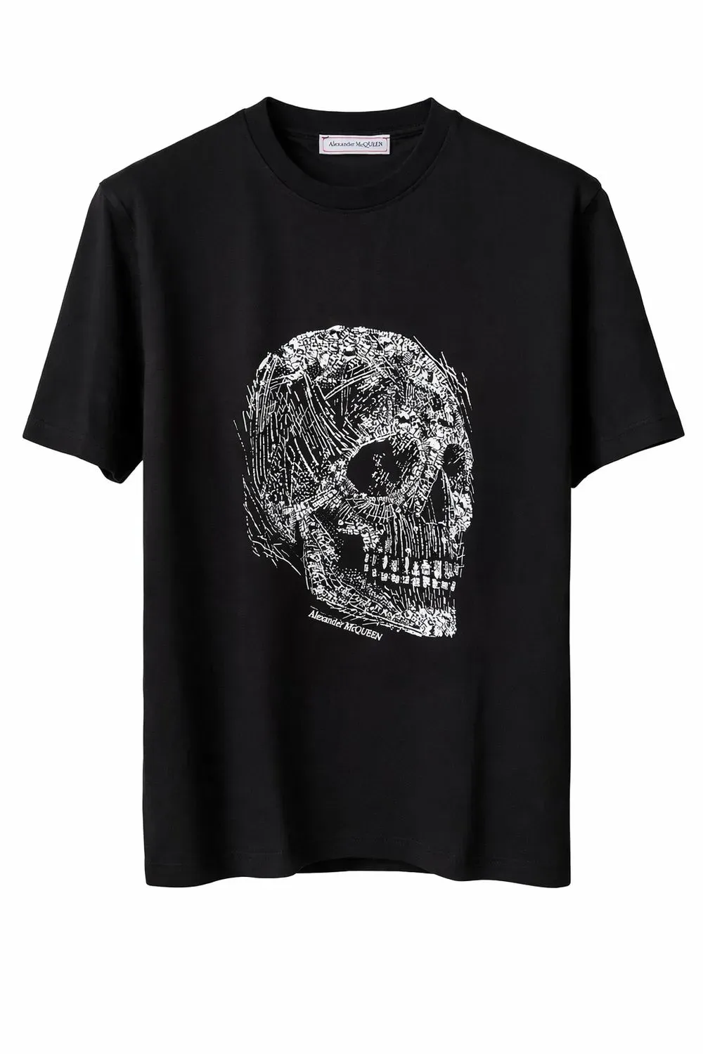 Black Alexander McQueen skull t shirt with graphic skull print designer t shirt