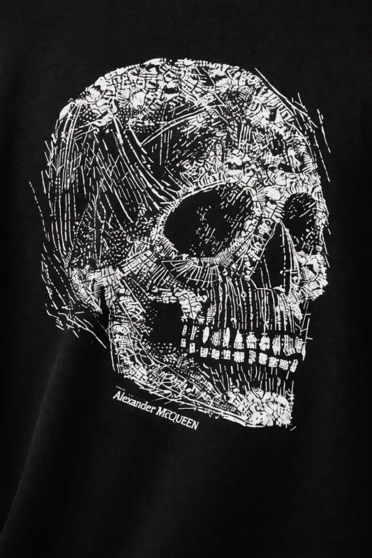 Alexander McQueen skull t shirt black designer shirt with large skull graphic print