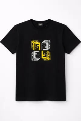 Fendi black logo t shirt mens designer shirts for men luxury cotton style
